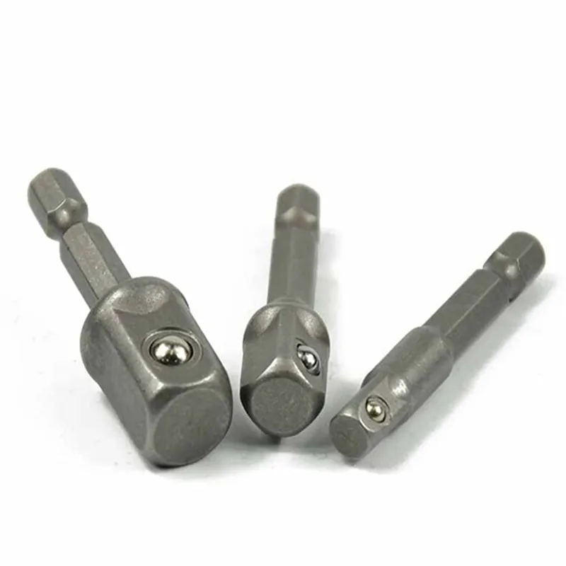 

JAKEMY 3pcs Chrome Vanadium Steel Socket Adapter Set Hex Shank 1/4" 3/8" 1/2" Extension Drill Bits Bar Set Power Tools