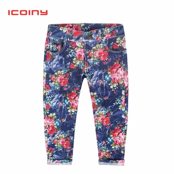 

Children Jeans Autumn 2019 New Thin Section Girls Jeans For 2-7 Years Casual Boys Toddler Denim Trousers Floral Baby Girls Pants