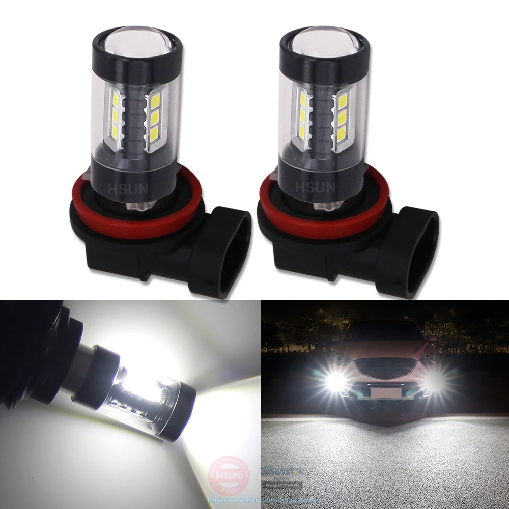 Eseastar 2Pcs 1200Lm H11 H8 LED Car Lights LED Bulbs 9005 HB3 9006 HB4