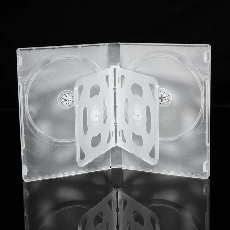 newest 1pc plastic 6 discs cd case 14mm standard transparent dvd cd making cd cases