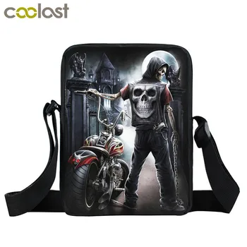 

Skull Crossbody Bags for Men Women Handbag Magic Gothic Bag Ladies Clutch Children School Bags dames tassen Boys Shoulder Bags