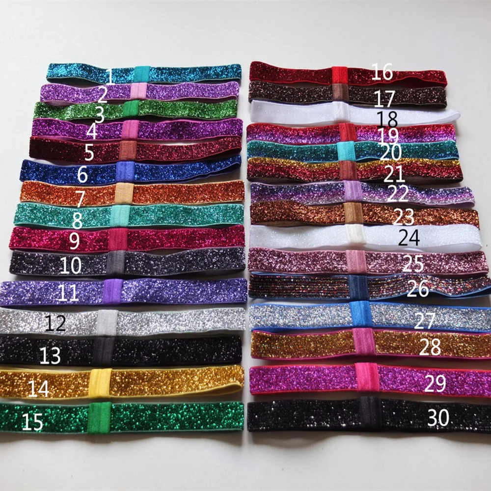 Glitter elastic Headbands Sparkling Elastic hair band Interchangeable