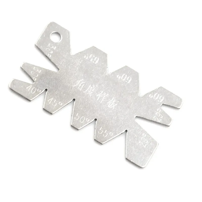 1Pc Sliver Stainless Steel Screw Thread Cutting Angle Gage Gauge Measuring Tool Angle Model