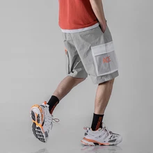 Для мужчин шорты лето бегунов Штаны мужской уличной хип-хоп свободные Повседневное шорты-шаровары модная разноцветная Карманы Короткие рабочие брюки