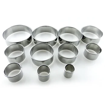 

11Pcs Stainless Steel Round Cookie Biscuit Cutters Circle Pastry Cutters Metal Baking Circle Ring Molds for Fondant Cake
