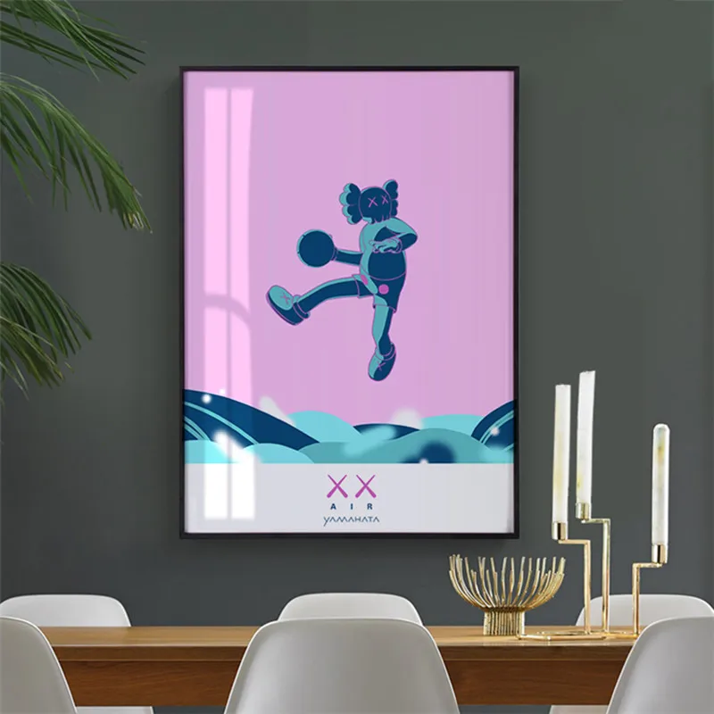 

Cartoon Basketball Wall Decor Street Art OriginalFake The Poster Frame Home Decor Hanging Painting Collect Model Toy M1144