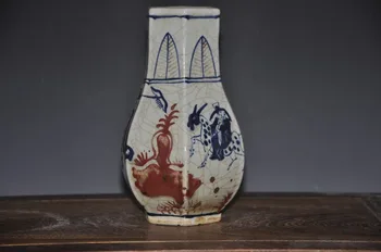 

Antique ceramic porcelain red under glazed crackle vase for collection