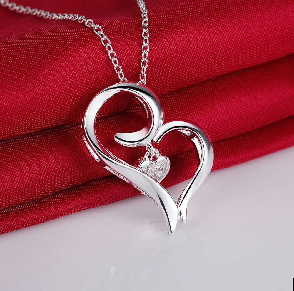 love heart sterling silver jewelry Necklace New Sale silver necklaces & pendants /GAQTPRZC