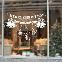 С Рождеством Христовым колокольчики Wall Стикеры для магазина Office дом Декор окна Diy виниловые наклейки на стены курортного сезона росписи