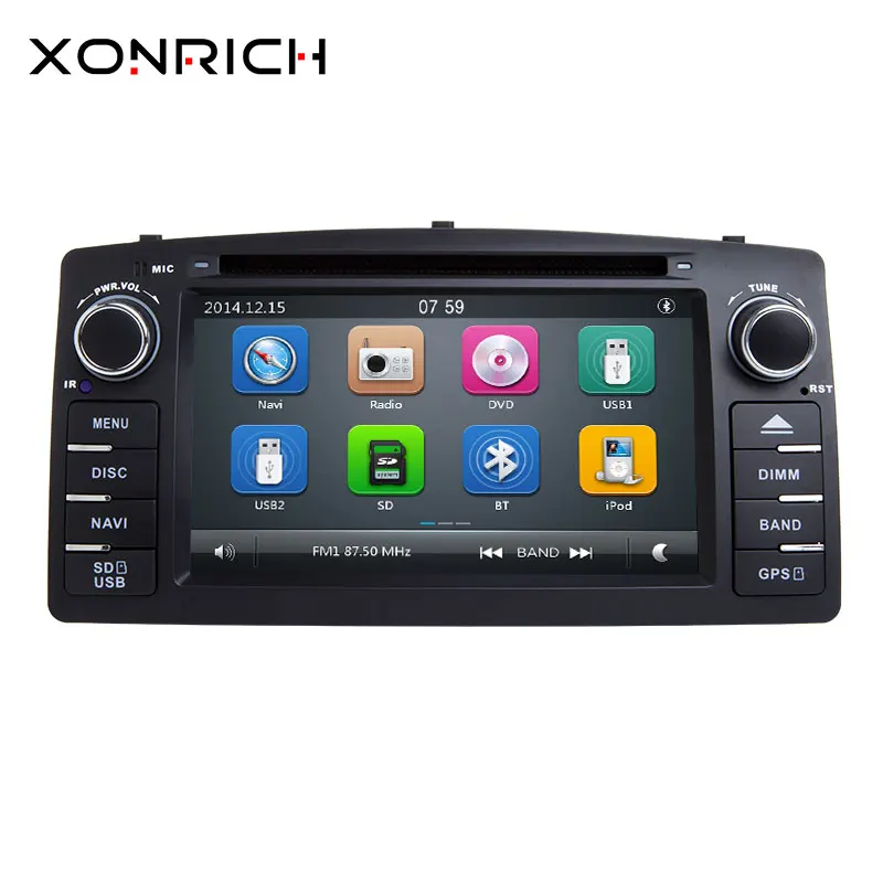 Perfect 2 Din Car DVD Player GPS Radio Multimedia For Toyota Corolla E120 BYD F3 2000 2005 2006  Head Unit Stereo Navigation Audio 1