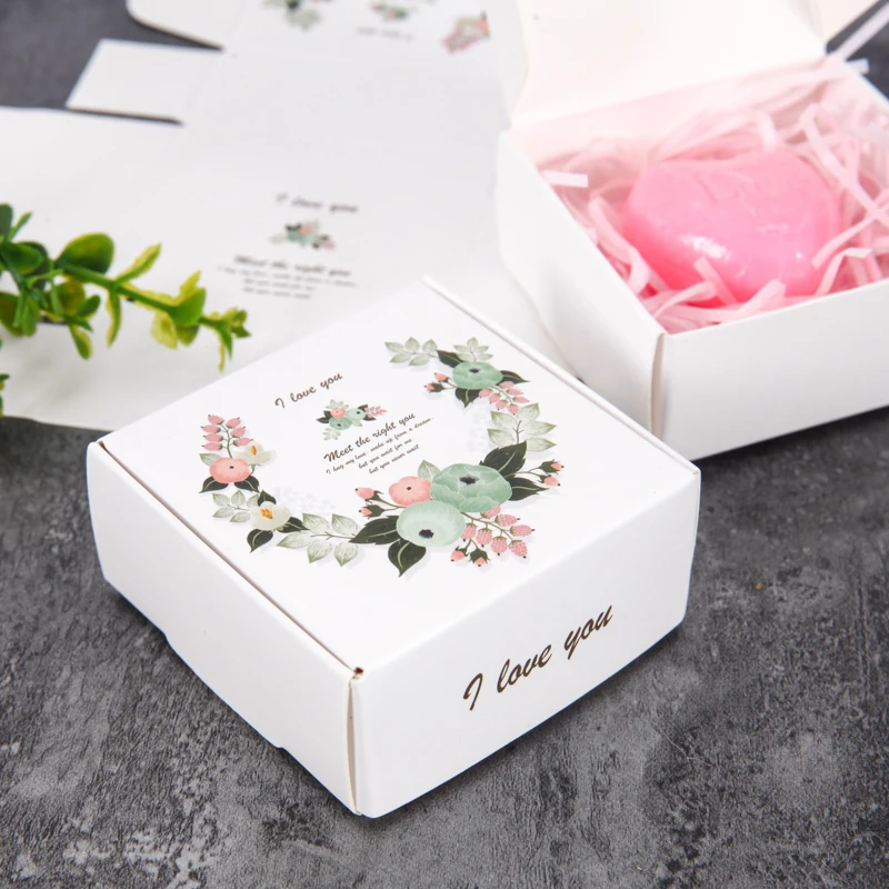 

Flower pattern Gift Packing Bags Children Birthday Party PaperCard Boxes Soap Packing Boxes kraft paper boxes