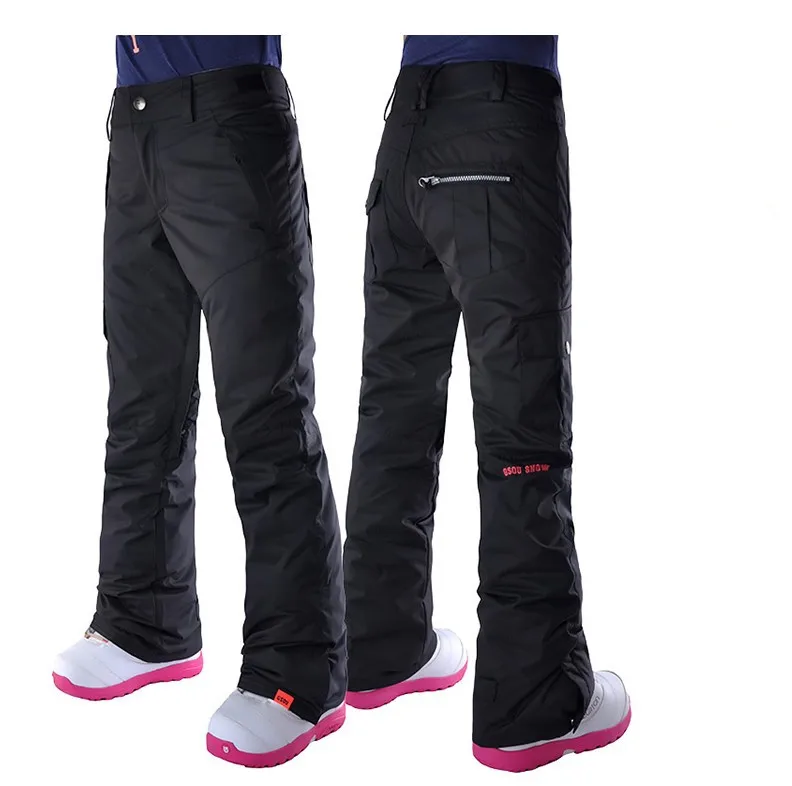 Womens Black Ski Pants Female Winter Outdoor White Snowboarding Cycling