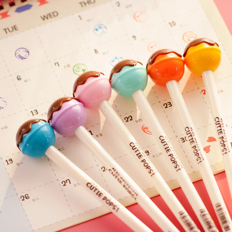 Lollipop Ballpoint Pens Cute Stationery School Student Kids Gift Ball 10 Pcs
