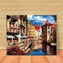 MOLEK пейзаж DIY цифровая картина маслом романтическая Firenze раскраска ручная роспись стены плакат картины для современного домашнего декора