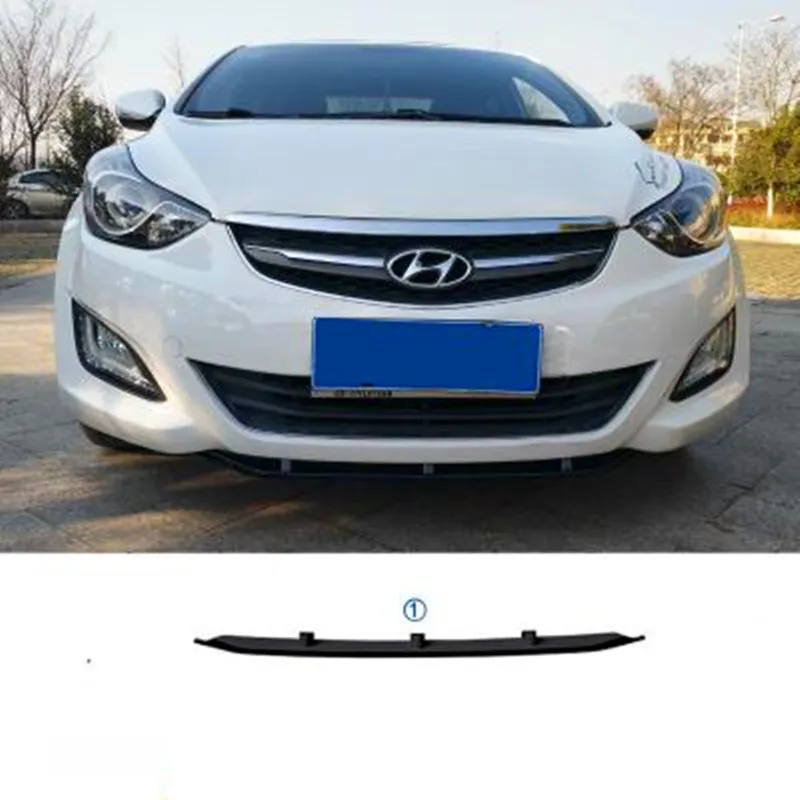 Использование для hyundai Elantra Avante бампер губы 2012- Комплект кузова спойлер спортивные аксессуары защита переднего и заднего бампера - Цвет: Front 1pcs Black