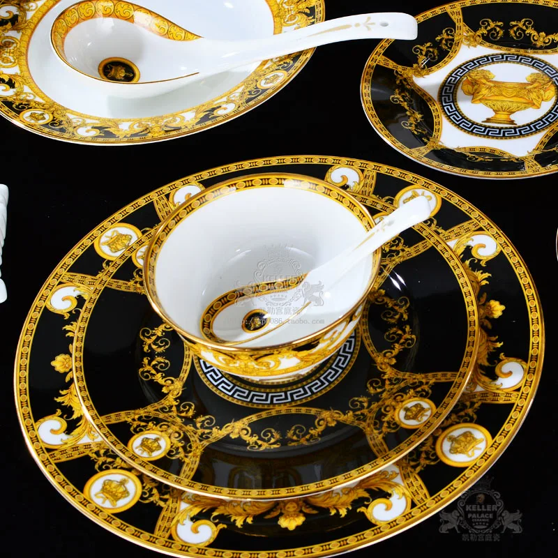 PRESTIGE GALA наборы посуды bone china(69 шт.) Модная посуда в западном стиле тарелки и