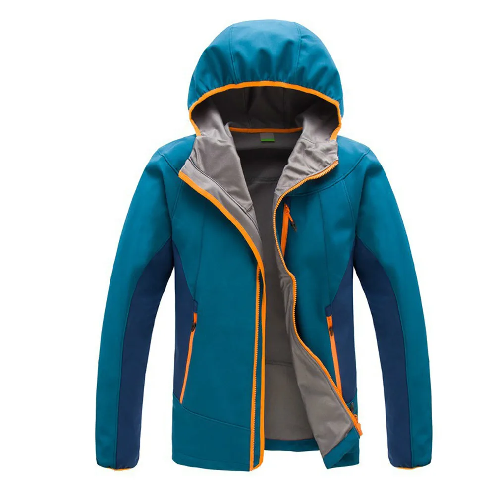 

Men's Outdoor Autumn Breathable Patchwork Hiking Softshell Jacket Hooded Thermal Fishing Coat