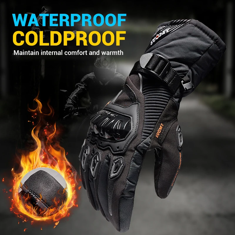 

SUOMY Motorcycle Gloves Men 100% Waterproof Windproof Winter Moto Gloves Motorbike Guantes Touch Screen Gant Moto Riding Gloves