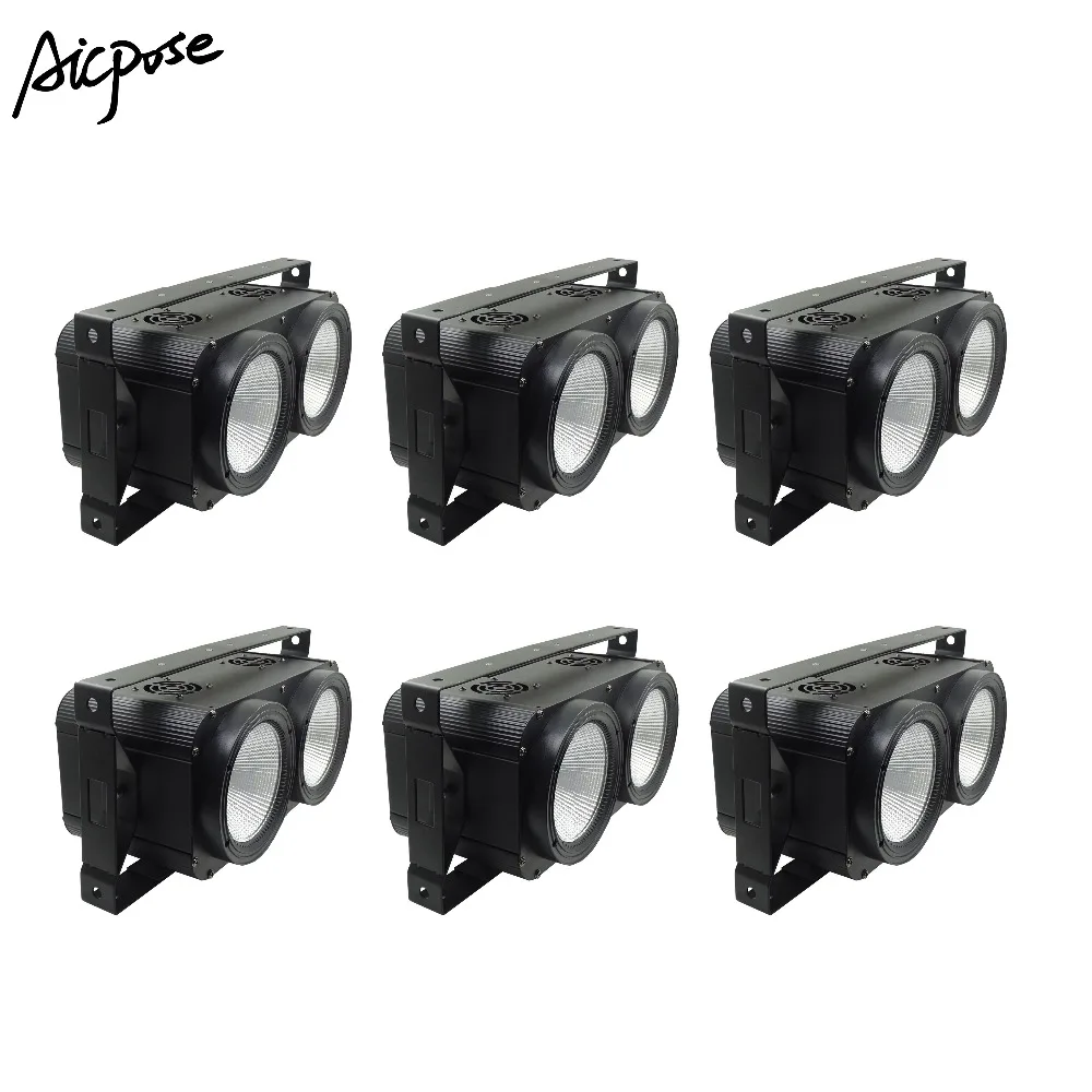 

6Pcs/lots 2 Eyes COB 2x100W Audience Light 200w Surface Light For Stage DJ Bar Effect Club Lighting Floodlight strobe effect