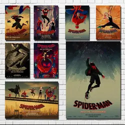 Человек-паук: В-паук VerseDecoration плакат на крафт-бумаге Винтаж стикер настенный Ретро плакат