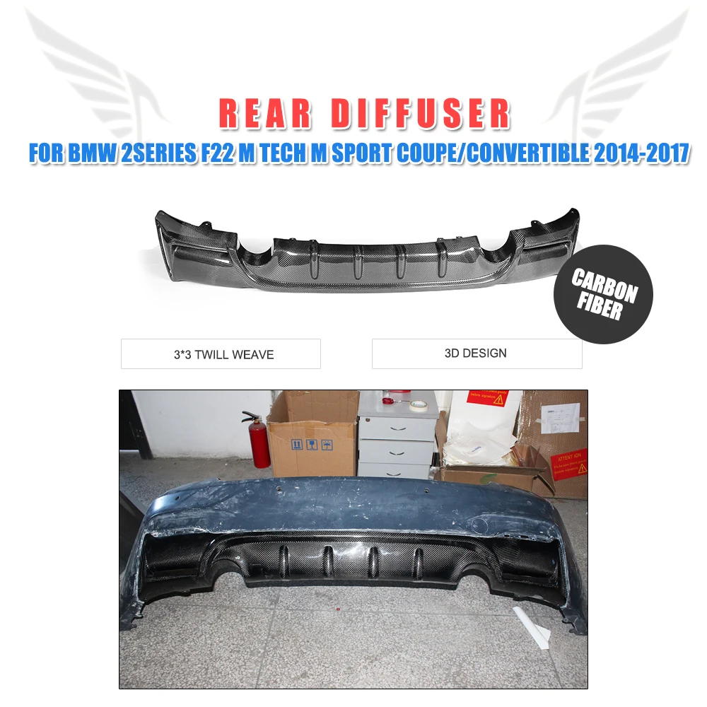 

Carbon Fiber Rear Bumper Diffuser Lip Spoiler for BMW 2 Series F22 M Tech M Sport Coupe Convertible 2014-2017 Car Styling
