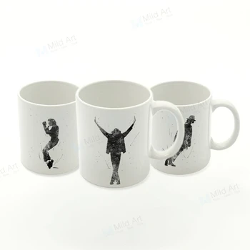 

Watercolor Superstar Michael Jackson MJ Dance Figure Pop Music Kitchen Ceramic Water Cups Creative Gift Coffee Tea Milk Mugs Set