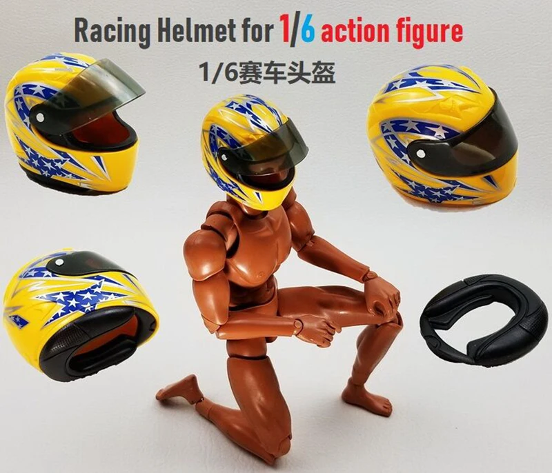 

1/6 Scale Plastic Racing Helmet Scene Props for 12inches action Figure Scene Accessories