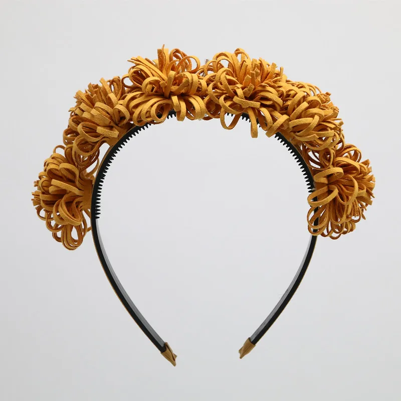 2018 г. модные замшевые tessal цветок полный Глава hairband дети мода аксессуары для волос полосе с коликами зубы