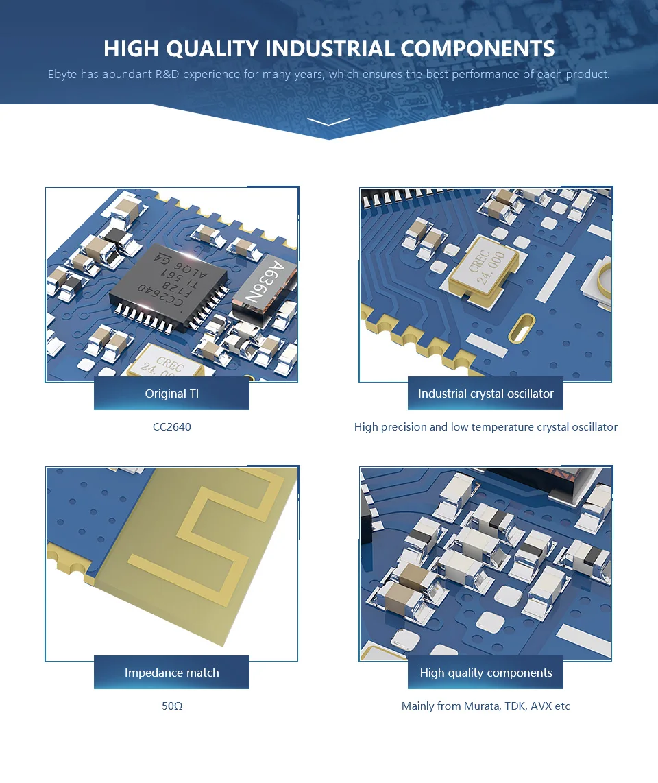 CC2640 2,4 ГГц Bluetooth модуль Беспроводной rf модуль CDSENET E72-2G4M02S2B IO Порты и разъёмы низкая Мощность 2dBm Bluetooth 4,2 2,4 ГГц приемник