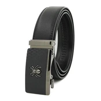 

LannyQveen Men's Automatic buckle belt spider Leather Belts for men High Quality Ratchet Belt free shipping
