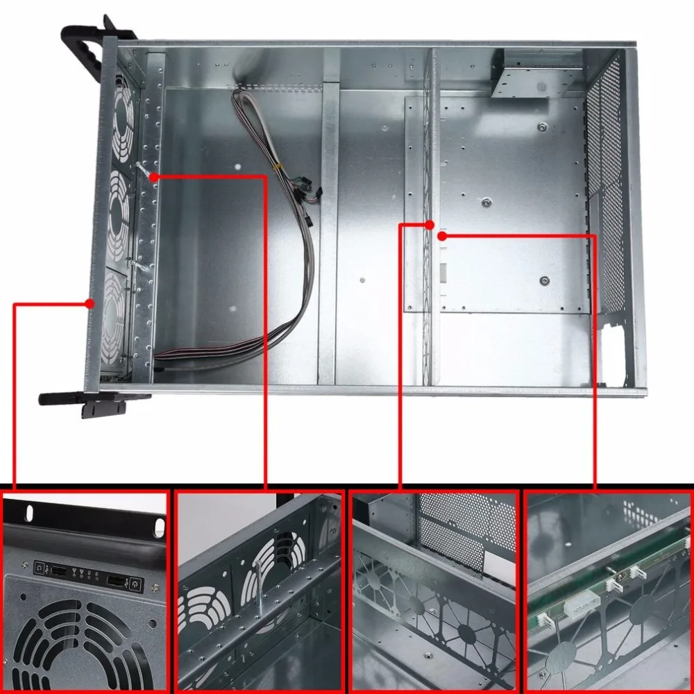 Riser Mining ETH/ETC/ZEC/XMR 4U Mine Mining Machine Chassis 6/8 Graphics Server Chassis Single Power Supply