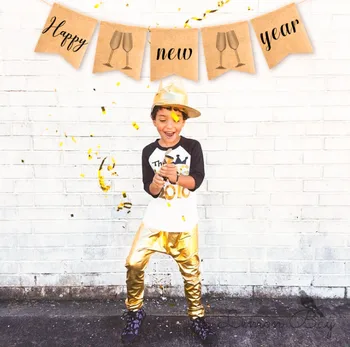 

2018 new 100pcs 2M New Year's Carnival Linen cloth Party Flag Home party decorations