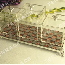 4 шт./лот) кристальная люцитовая косметическая сумочка, акриловое хранилище ювелирных изделий коробка красоты