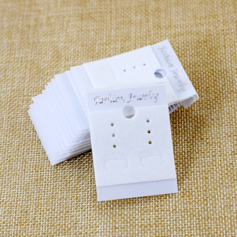 

100pcs 3.7*5 Pvc and Velvet Earring Packaging Card Jewelry Holder Earring Stud Hanging Card Earring Packing Card Accessories
