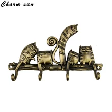 Free shipping practical gifts. Exclusive Design “Lovely cartoon cat” clothes hooks .child’s room / living room Metal charm hooks