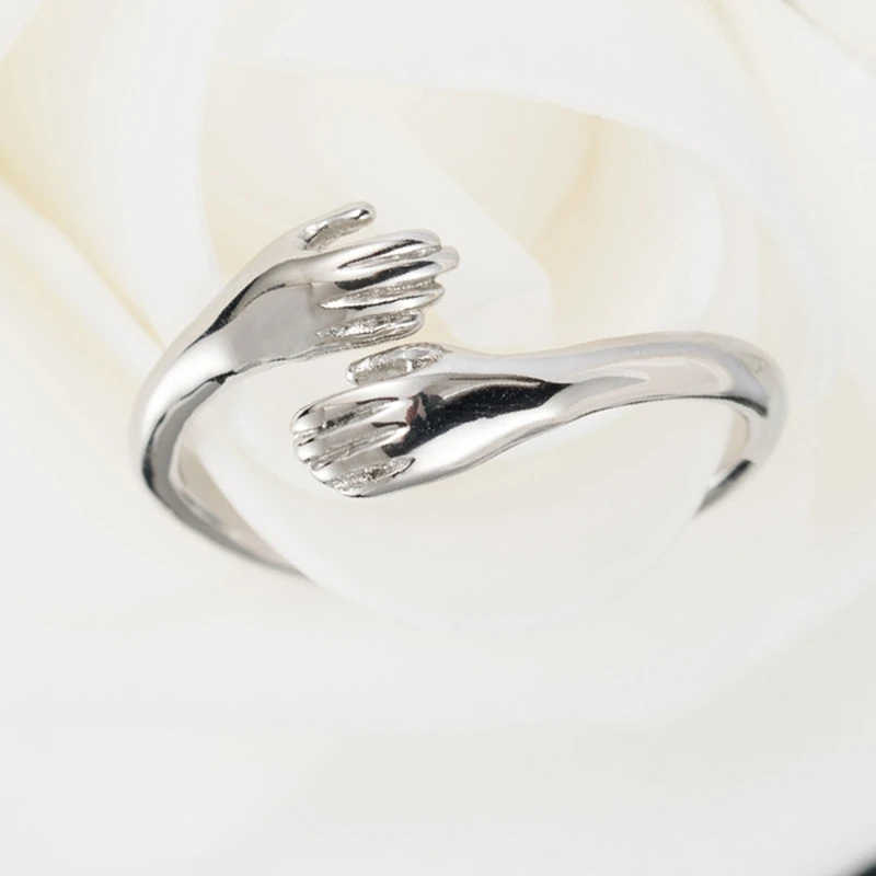 

Hugging Hand Ring for Women Man Antique Ring Hug Layer Give Me A Hug Hand Open Knuckle Rings Jewellery