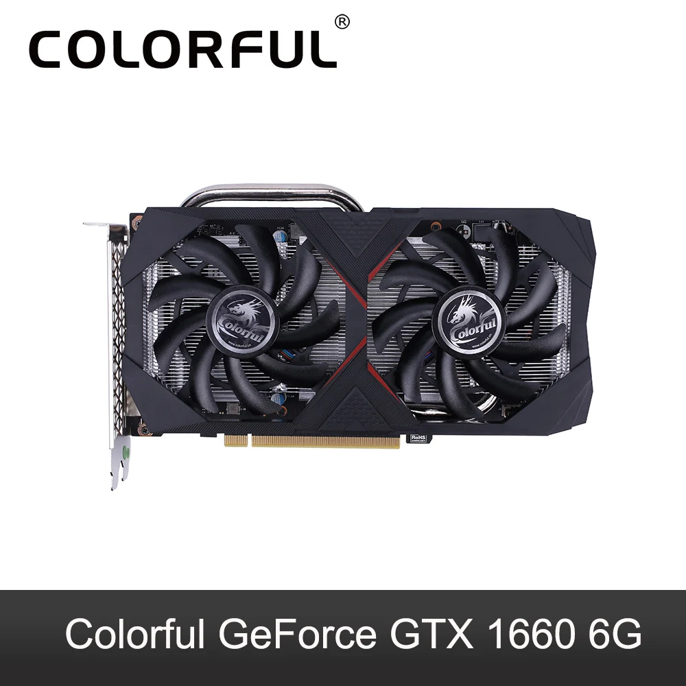 Графическая карта Colorful GeForce GTX 1660 6G Nvidia GPU 1785 МГц GDDR5 GTX1660 видеокарта TU116 порты HDMI для
