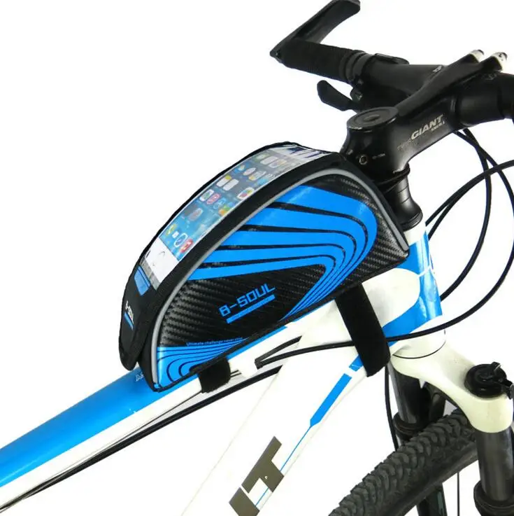 

Bicycle Bags Cycling MTB Mountain Bike Frame Front Tube Storage Bag Touch Screen for 5.5 inch Mobile Phone Waterproof
