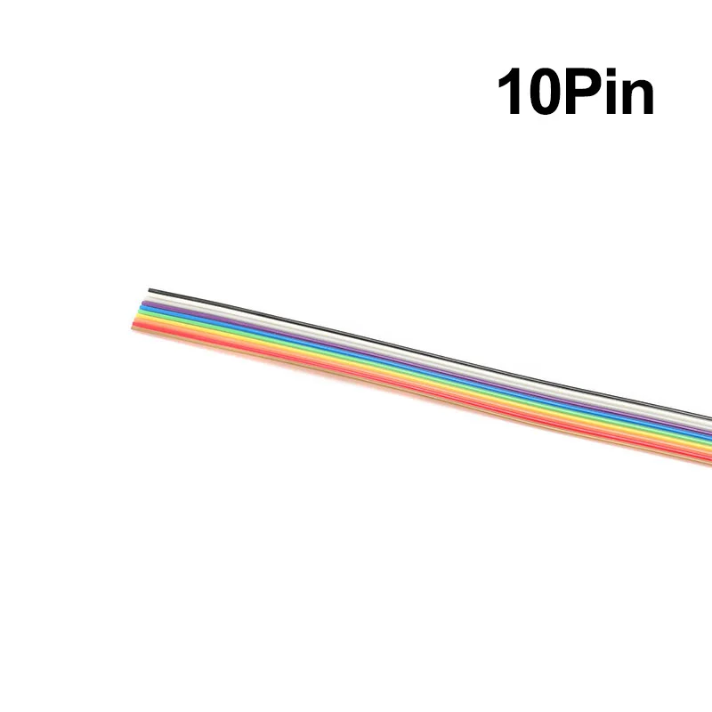 1 метр, 5 м, 1,27 мм, 10 P, 20 P, 40 P, DuPont кабель, радужная плоская линия, поддержка провода, припаянный разъем, 20 контактов для Arduino PCB Diy Kit - Цвет: 10Pin