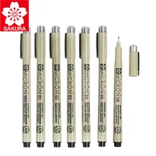 7 шт./лот Сакура Pigma Микрон игла для рисования эскиз мультфильм archival чернила гелевая ручка канцелярские принадлежности анимация
