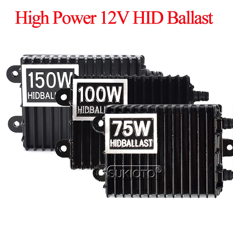 SUKIOTO 12V HID Conversion Kit High Power 75W 100W 150W Car Light Ballast Xenon Kit H7 H1 H11 HB3 HB4 D2H Car Headlamp Bulb Kit (2)