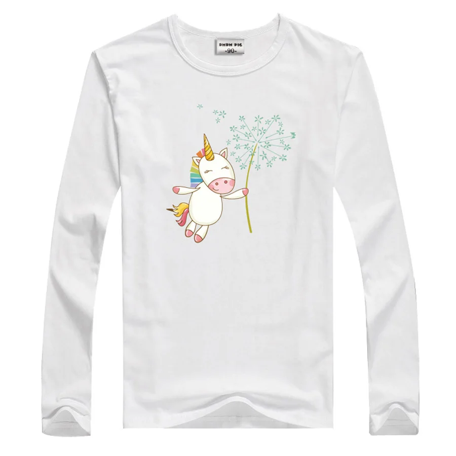 DMDM PIG Winter Boys T-Shirt Baby Girls Clothes Cartoon Cat Long Sleeve T Shirts For Children TShirts Avengers 2 3 4 Years - Цвет: UA02White