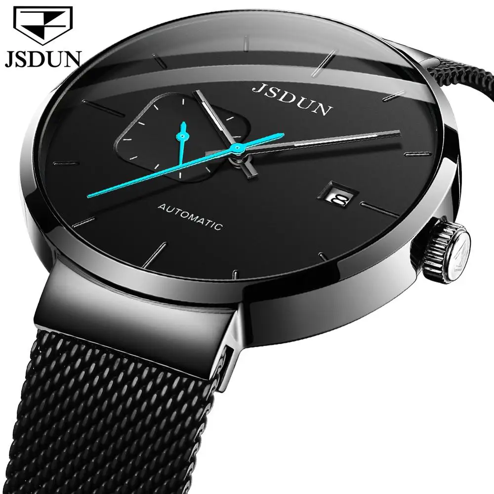

JSDUN Men's Watches Fashion Automatic Mechanical Men Watch Auto calendar Sapphire Male Japan Movement Stop Watch reloj hombre