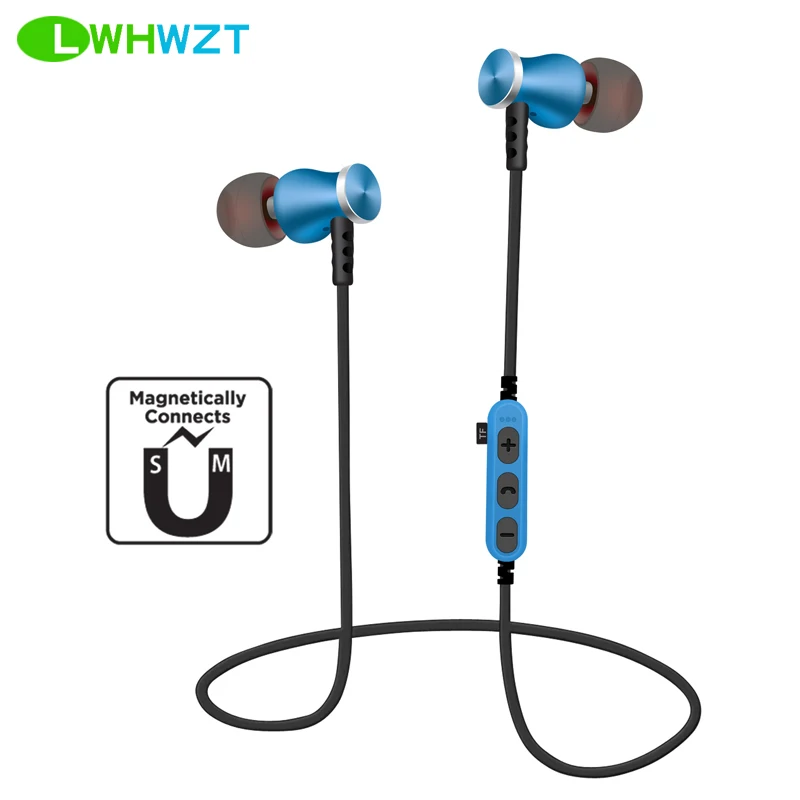 LWHWZT T5 Bluetooth Earphones Sport ear hook Music Headphones Magnet TF Card Slot Wireless Oortelefoon Headset with Microphone