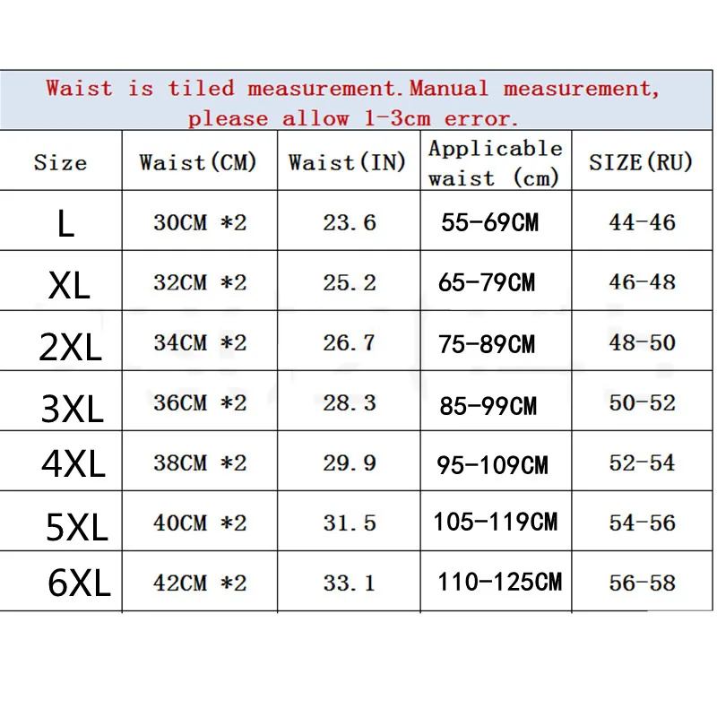 Men S Brief Size Chart