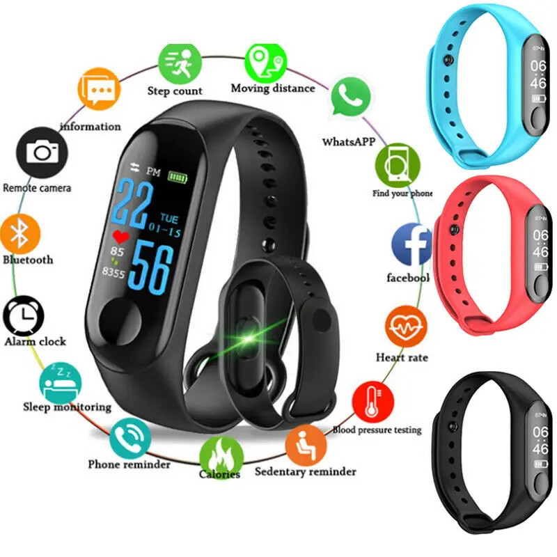 

M3s Smart Watch Heart Rate Blood Pressure Monitor Pulse Sport Wristband Lady Candy Color Fashion Smart Wristbands