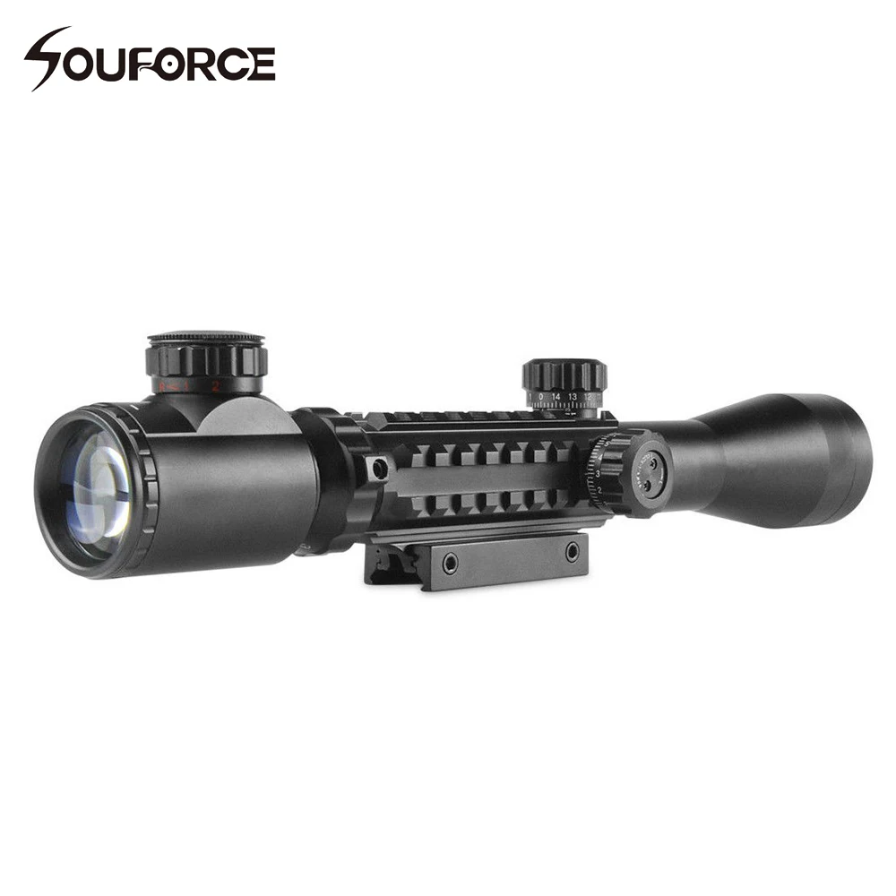 

Hunting Airsoft Rifle Scope 3-9X40EG Illuminated Red Green Rangefinder Reticle Riflescope of Tripe Picatinny Rail