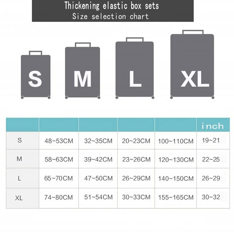 thickened luggages cover protective 4 sizes s m l xl for trolley luggage size chart