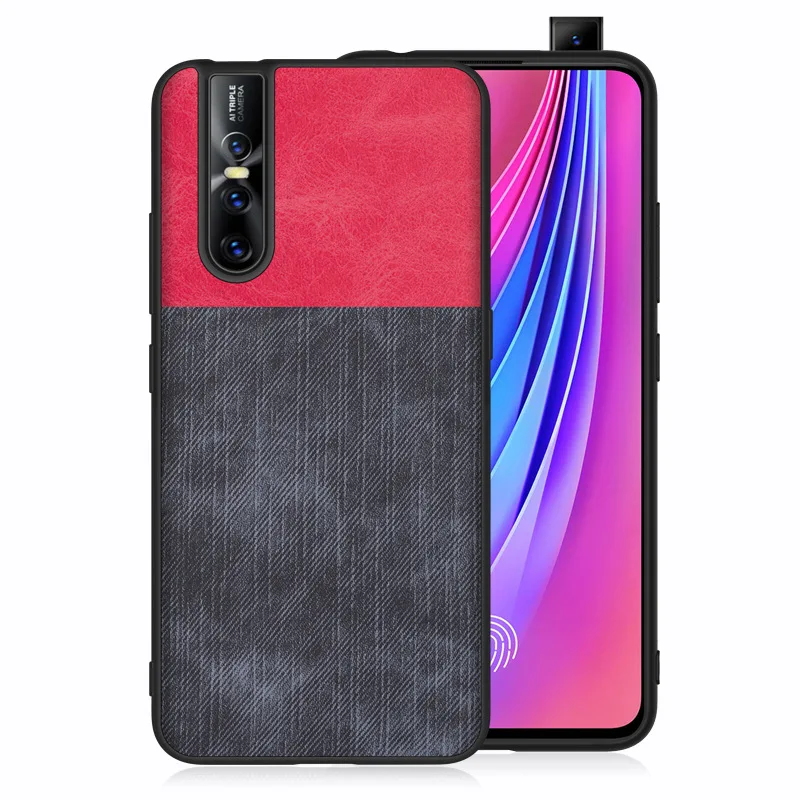 For Vivo V15 Pro Case V15 Fiber Silicone TPU + PC Shockproof Anti-knock Back Cover Coque For vivo V15 case V 15 Pro cover Fundas