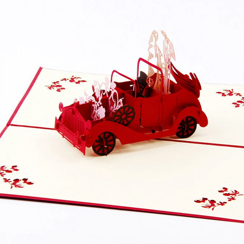  3D Pop Up Vintage Car Greeting Card Wedding Valentine Birthday Invitation Drop shipping - 32844062890